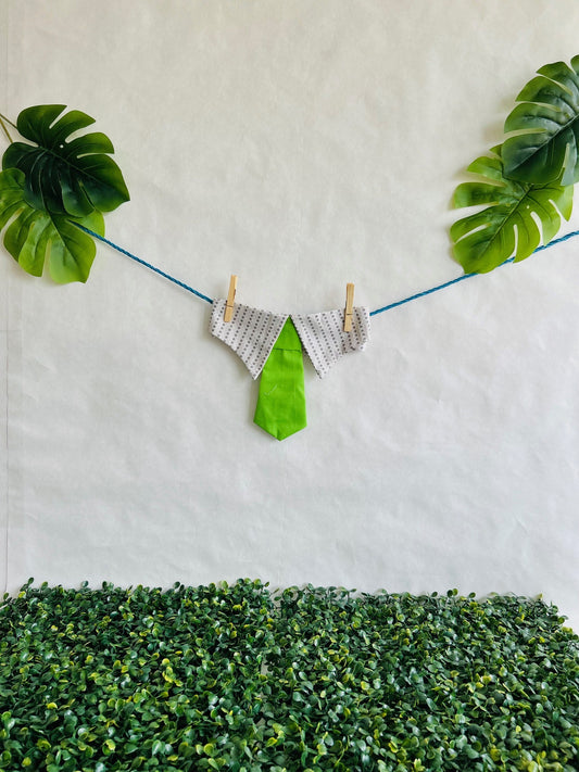 Green & Gray Square Neck Tie (5XLarge)