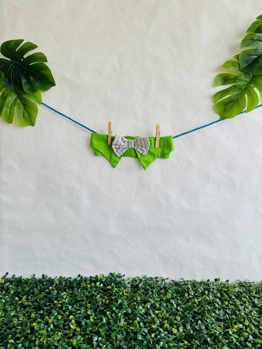 Green & Gray Square Bow Tie (XLarge)